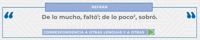 De lo mucho, faltó; de lo poco, sobró.